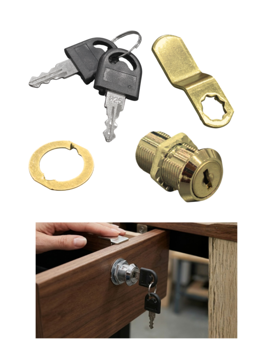 CAM LOCK - 30MM BRASS PLATED KD